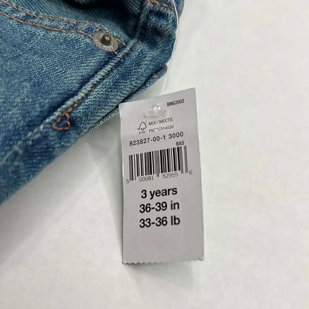 Baby Gap pull-on blue jeans drawstring waist size 3 years NWT